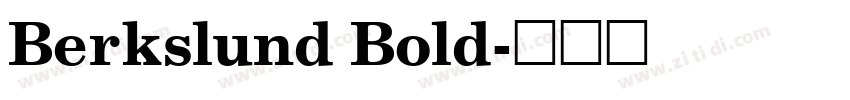 Berkslund Bold字体转换